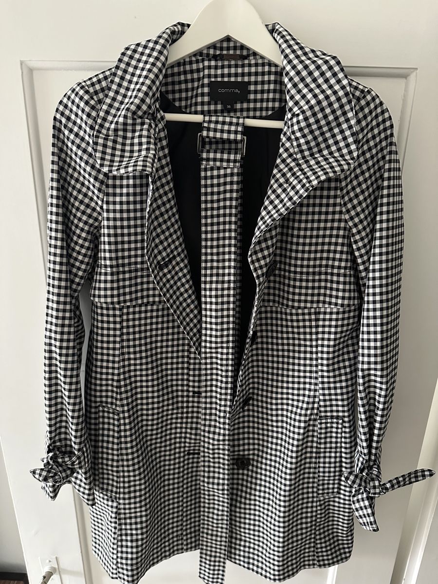 Comma Giacche: Commas Trench Coat, Size 36, Chic Gingham Pattern, Spring!🏁 – Usato da Zürich venduto da Souljunic 2