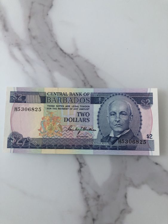 Barbados 2 Dollar Schein - Selten und Sammlerstück (Neu und ...