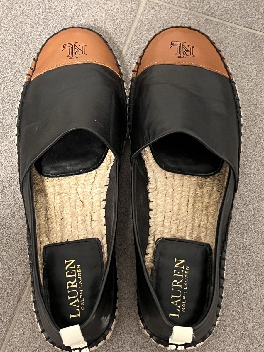 Ralph Lauren Scarpe da donna: Ralph Lauren-Espadrilles, Schwarz/Braun, Gr. 39 – Nuovo (secondo la descrizione) da Winterthur venduto da ChicMarkt 3