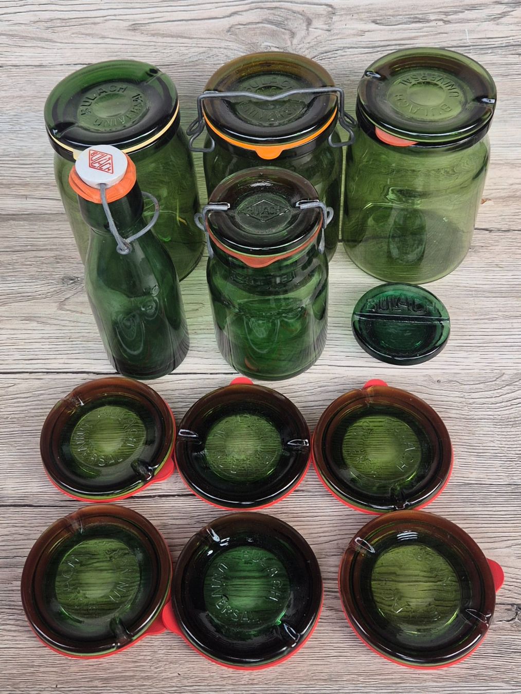 Bülacher Behälter & Ähnliches: 4 Bülacher Einmach Gläser mit 9 Deckel  + Flasche – Gebraucht aus Neerach von SilliS