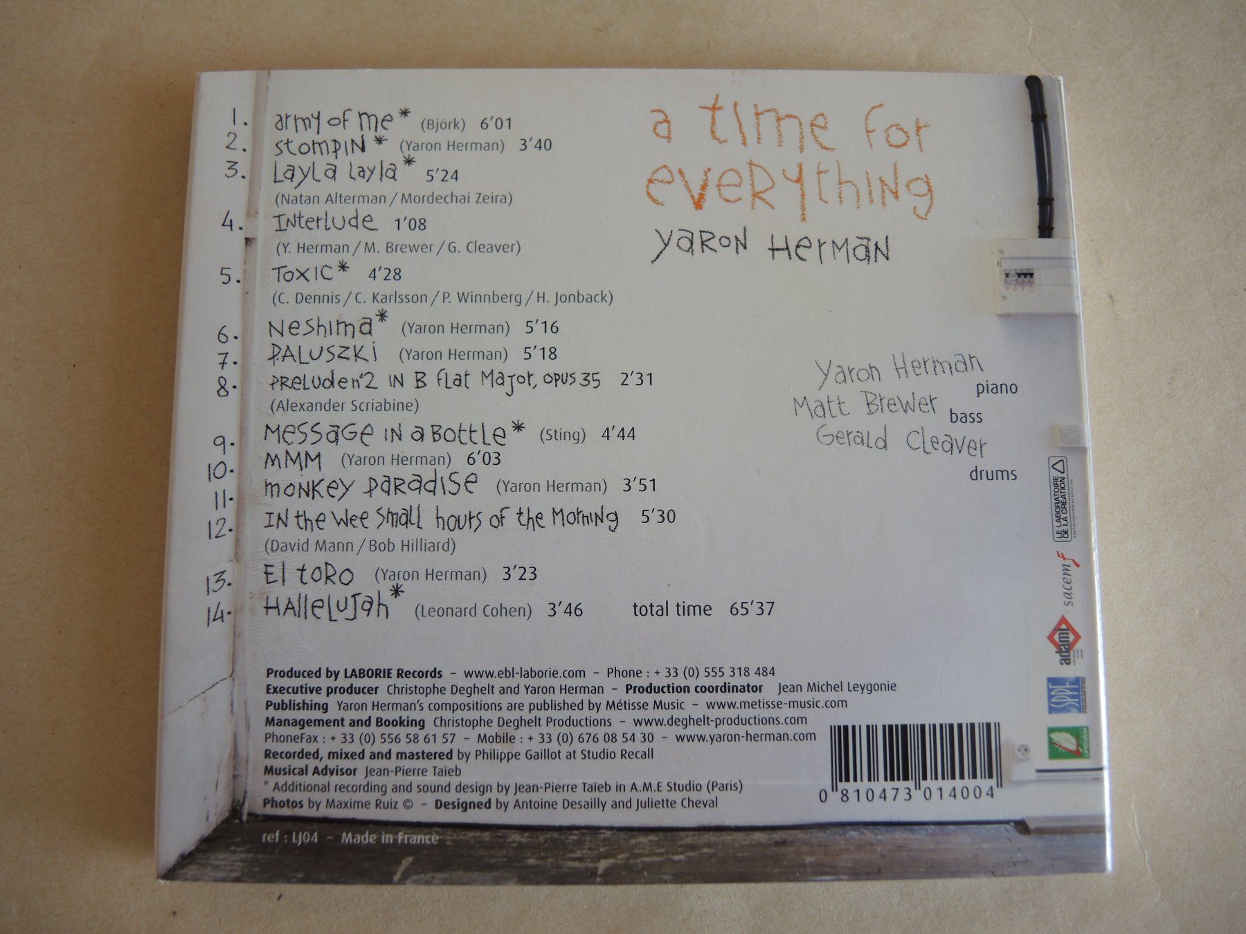 CD: CD - YARON HERMAN TRIO - a time for everything – Usato da Rorschach venduto da maeck8 3