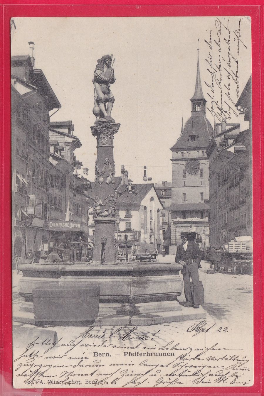 Cartes postales: BERN - PFEIFERBRUNNEN, 23.9.1904 – D'occasion à Oberrieden par Gebirgsstelze