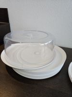 12 Tortenplatte und 1 Tortenglocke