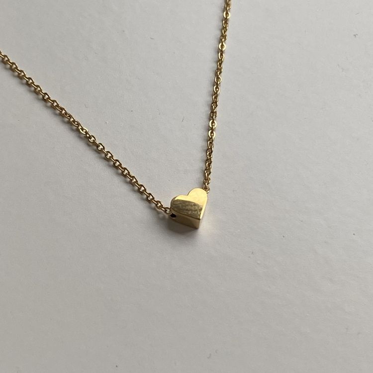 Herz Halskette Gold 14K - Kubanische Kette Mit Herz Anhänger
