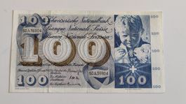 Schweiz 100 Franken 1965, Sammlerstück, Banknote (WA3)