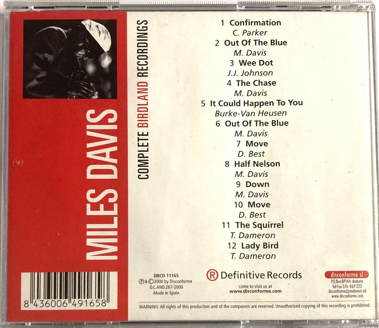 CD: MILES DAVIS - COMPLETE BIRDLAND RECORDINGS – Usato da Poliez-Pittet venduto da Newtown-Records 1