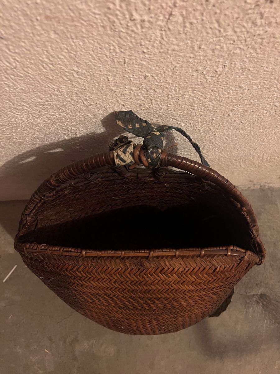 Rucksäcke: Schicker Vintage Rucksack aus Bast, Flechtkorb – Gebraucht aus Meilen von sculptur 1