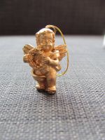 Deko Engel goldfarben mit Kranz Anhänger klein