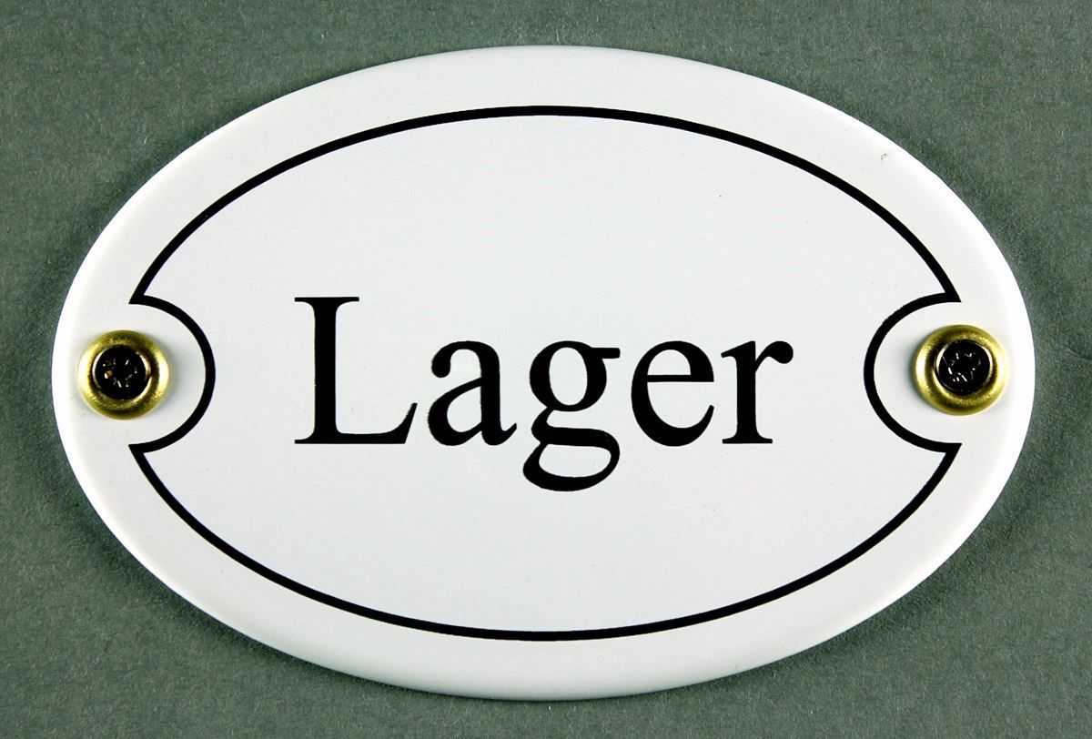 Schilder: Emaille-Schild-LAGER-WEISS-OVAL – Neu und originalverpackt aus Rupperswil von big-one-sale