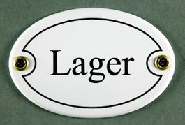 Emaille-Schild-LAGER-WEISS-OVAL