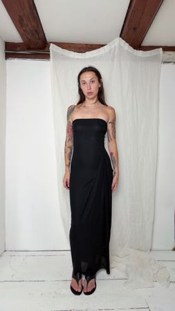 Black Zara bodycon maxi dress