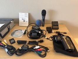 Sanyo Xacti Camcorder VPC-HD1010 und Sennheiser e815S Mikro