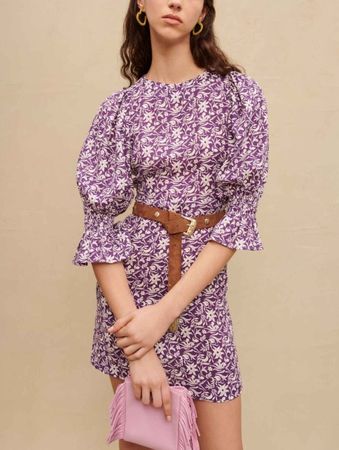 Maje Linen Floral Dress