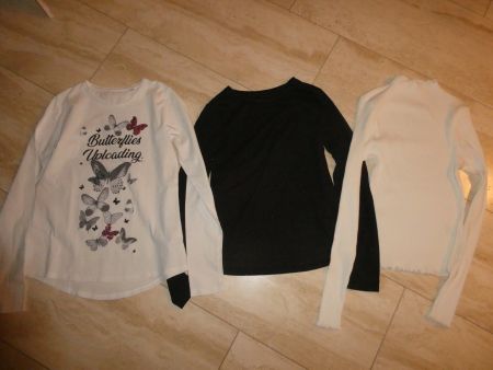 3 Langarmshirts für Mädchen, Grösse 158/164