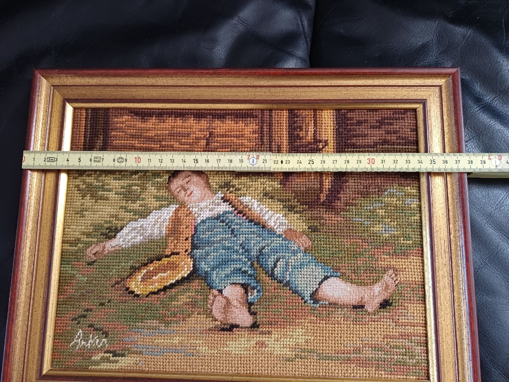 Foto & Immagini: Anker Stickbild "Schlafender Hirtenjunge,Gobelin – Usato da Ebersecken venduto da Napf08 2
