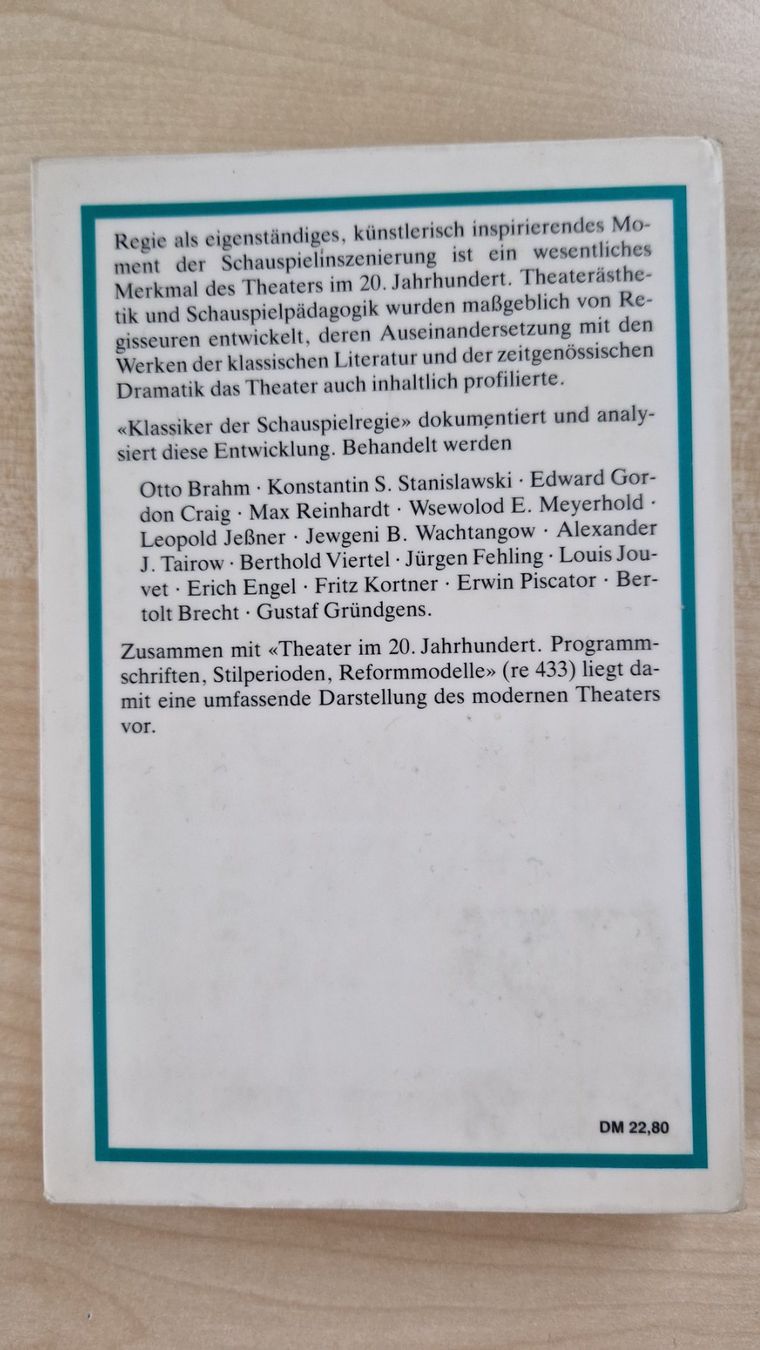 Bücher: Manfred Brauneck / Klassiker der Schauspielregie – Gebraucht aus Malters von page02 1