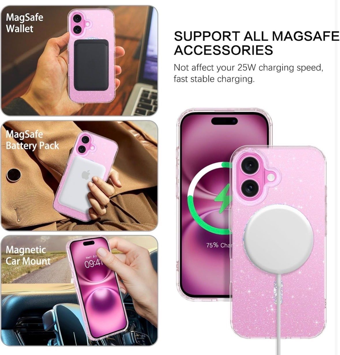 Apple Cover & Protezioni schermo: iPhone 16 hard silicone MagSafe Glitter Hülle Transparent – Nuovo e nell'imballaggio originale da Frauenfeld venduto da Vanityroom 5