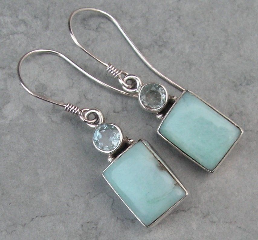 Orecchini pendenti & Orecchini a lobo: ♥ OHRHÄNGER - LARIMAR-AQUAMARIN - SILBER – Nuovo (secondo la descrizione) da Derendingen venduto da Editka 1