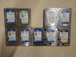 9 Stück WD Western Digital Festplatten