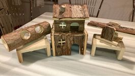 Holzhaus und diverses für Nager - für Kleintiere