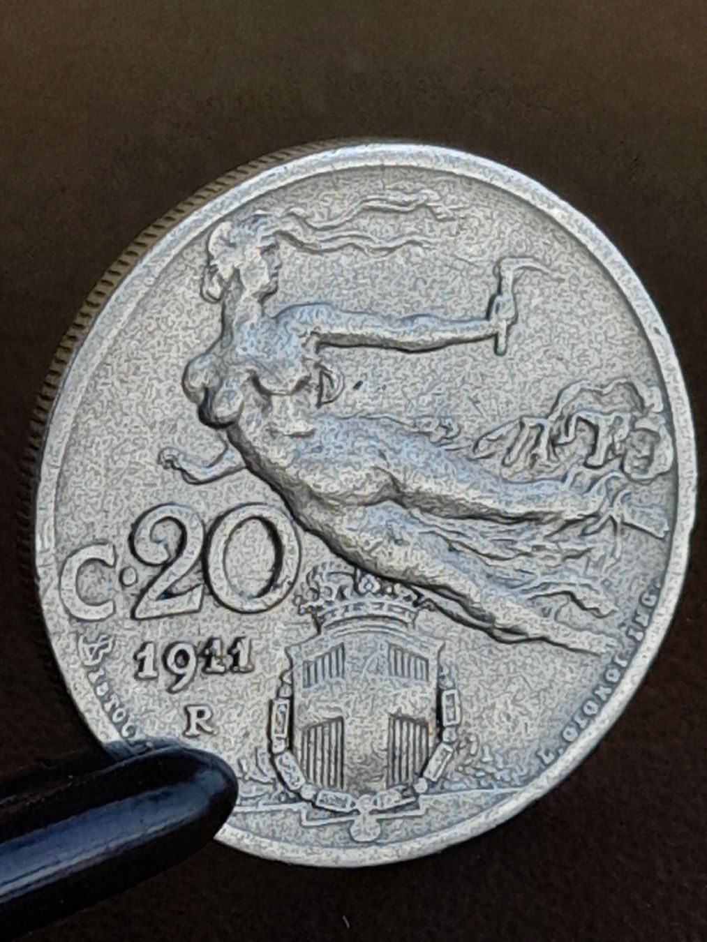 Alle Münzen: 20 Centesimi 1911 Italien – Gebraucht aus Basel von Basel_20