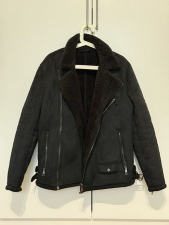 Loft Unisex Jacke Lammfell Imitat schwarz Grösse S