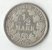 Alle Münzen: SILBER 1/2 MARK 1906 -DEUTSCHES REICH – Gebraucht aus Steffisburg von