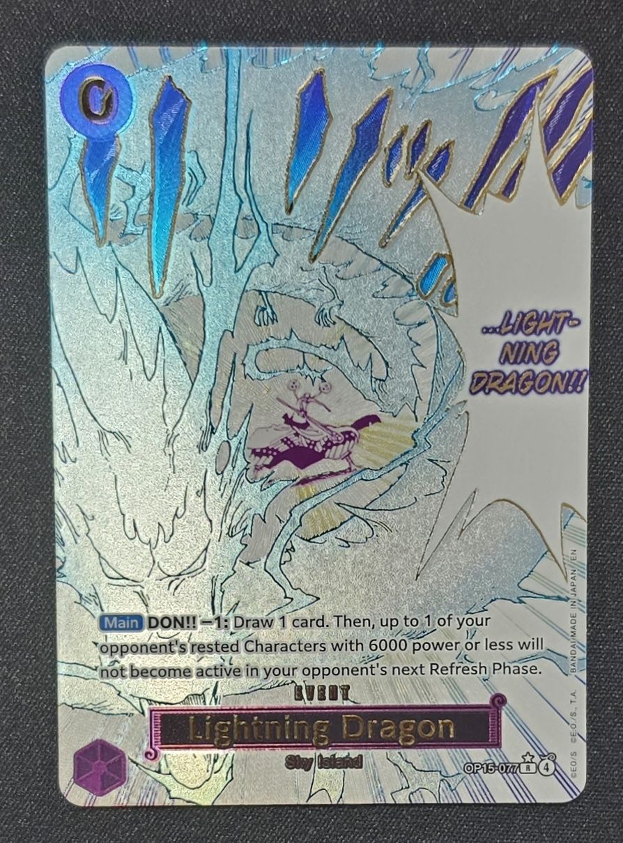 Bandai Carte collezionabili: ONE PIECE - lightning Dragon Event OP15-077 ENG – Nuovo (secondo la descrizione) da Melano venduto da emm_m2jq