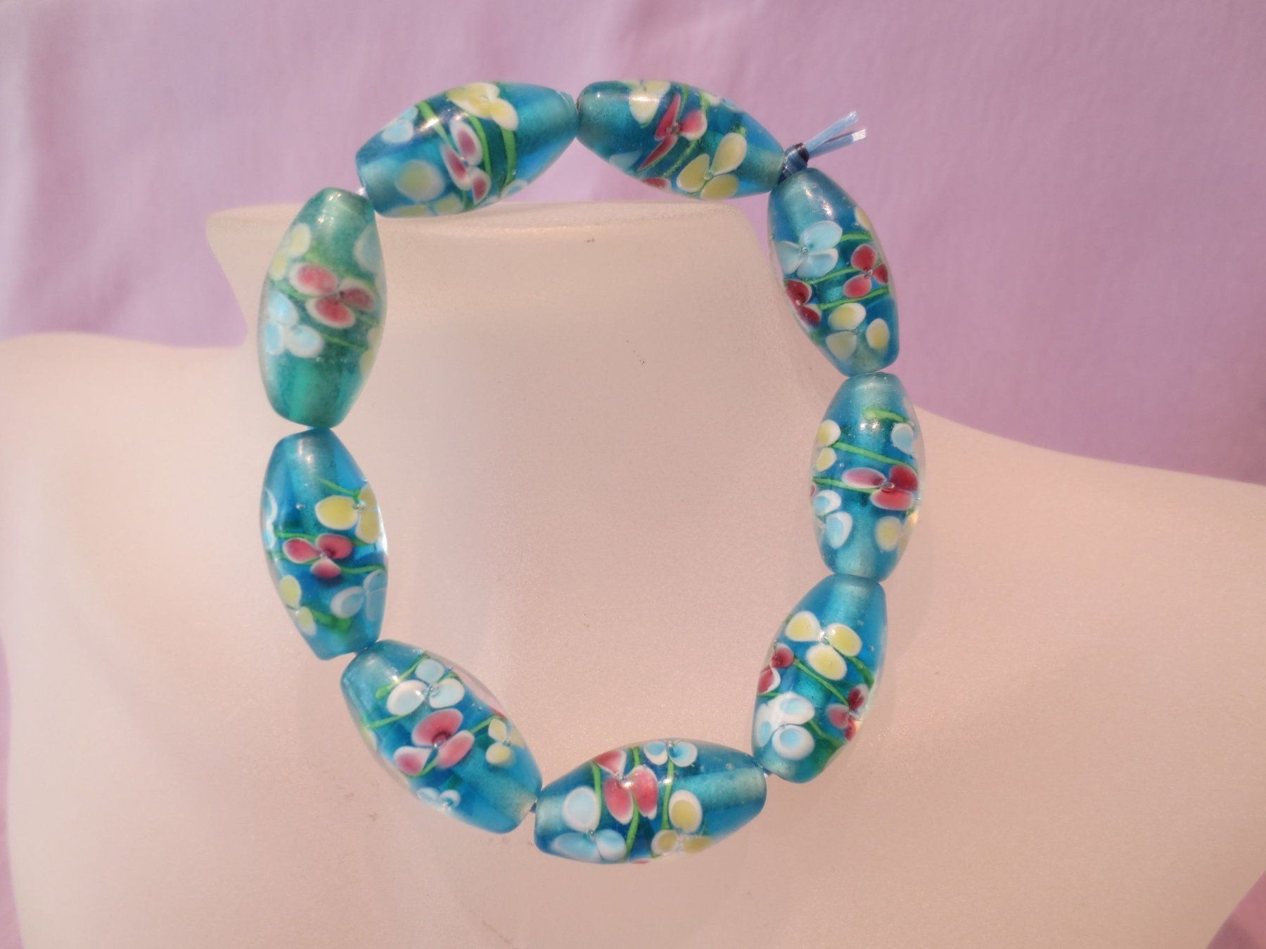 Murano Bracciali & Braccialetti: Murano Glas Armband Hellblau Nr. 1 – Nuovo (secondo la descrizione) da Zollikofen venduto da tayaa13
