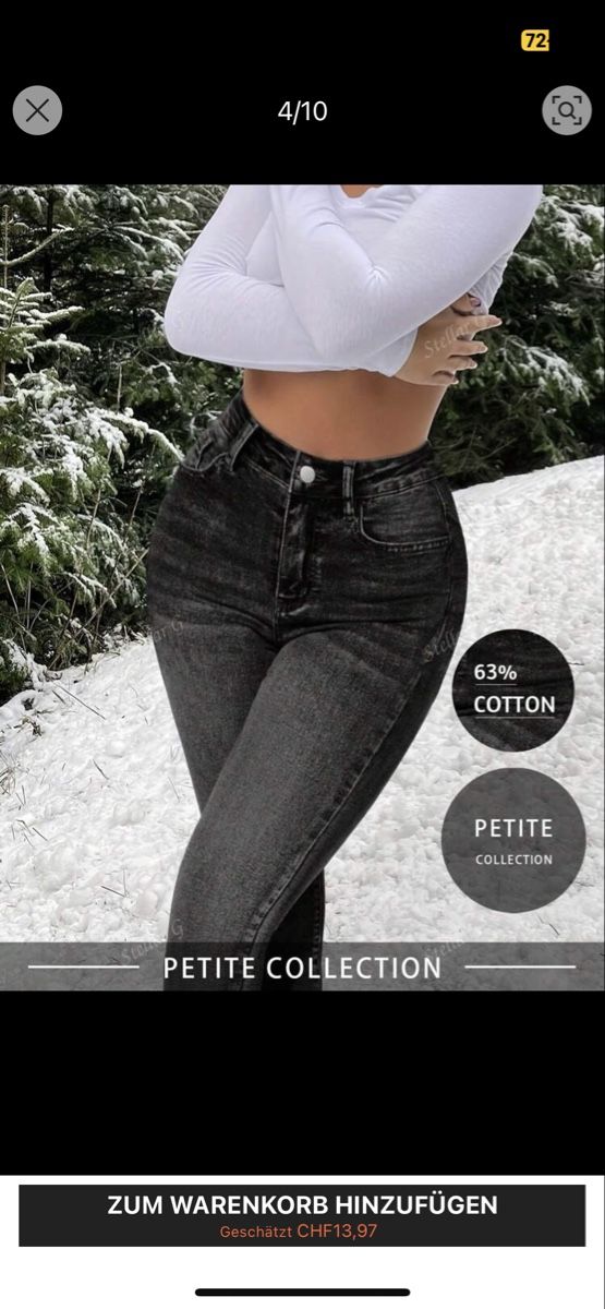 Shein Jeans: Graue Damen Jeans von Shein Petite – Nuovo e nell'imballaggio originale da Arch venduto da sibylle.anne