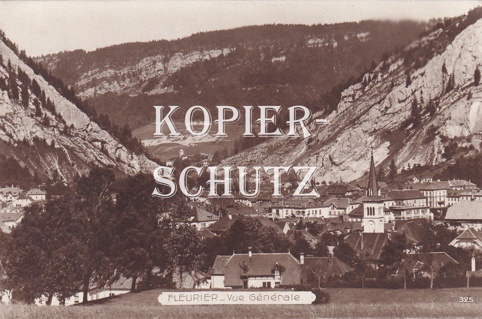 Cartoline postali: Fleurier (Vue générale) /bc – Usato da Hombrechtikon venduto da Rudolf07