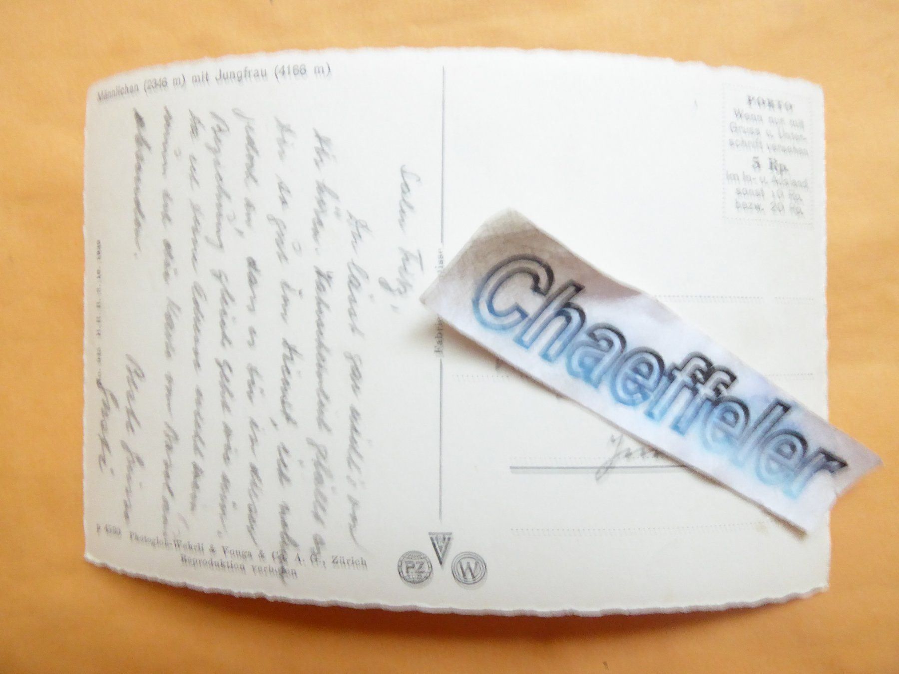 Cartoline postali: Mämmlichen mit Jungfrau – Usato da Zürich venduto da Chaeffeler 1
