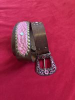 Gürtel Damen braun pink Grösse 85 guter Zustand