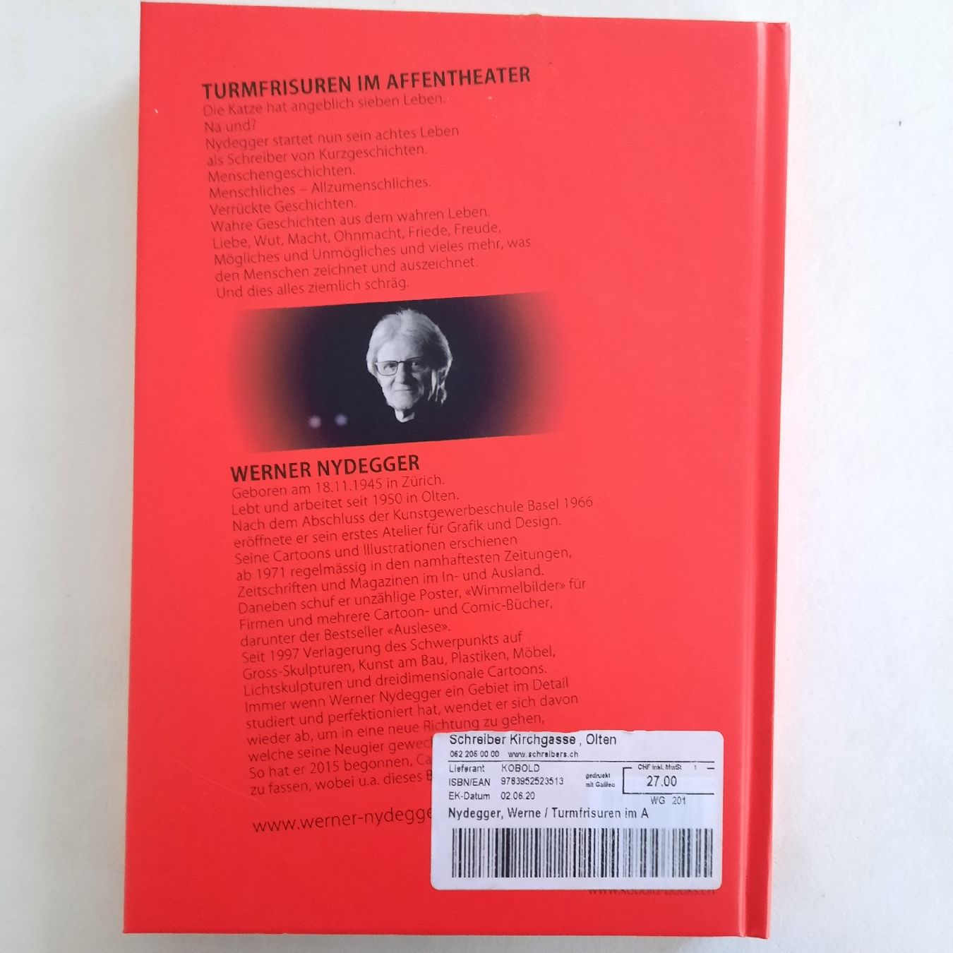 Libri: Turmfrisuren im Affentheater, Werner Nydegger, NEU. – Nuovo e nell'imballaggio originale da olten venduto da Laterne50 1