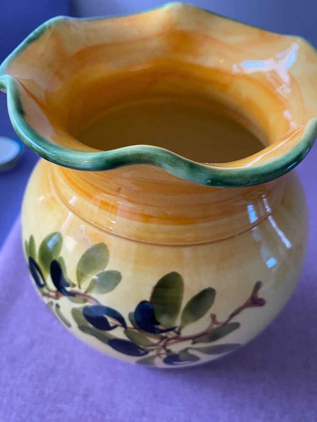Caraffe: Provence Stil Krug, Olivenmotiv – Usato da Heiligkreuz (Mels) venduto da Oldtimerfan03 1