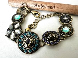 COOLES GLITZER ARMBAND AUS MESSING