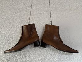 NEUE braune Paul Green Leder-Stiefeletten, Grösse 7.5=D 40.5