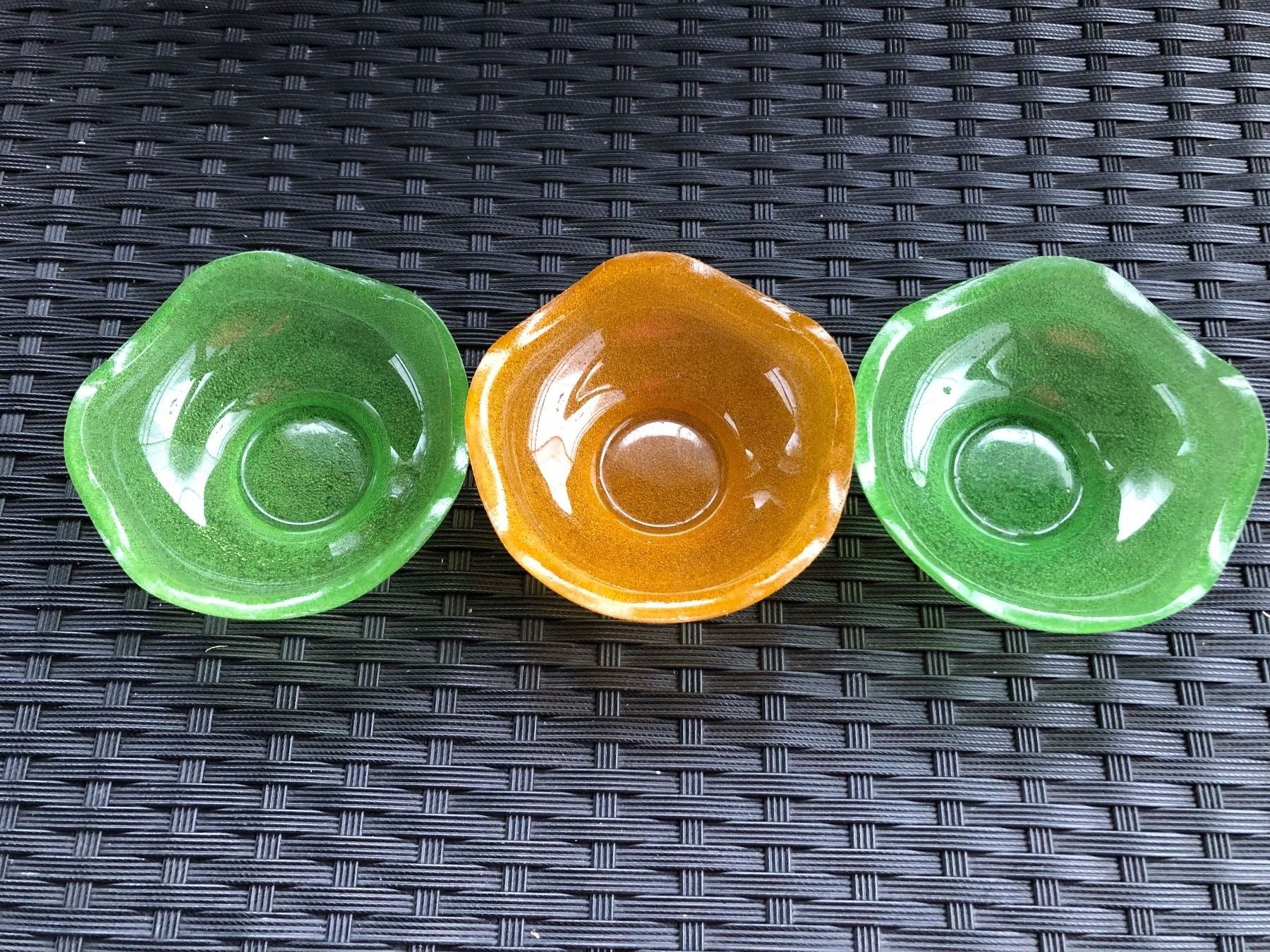 Ciotole: 3er Set Glasschälchen grün orange – Nuovo (secondo la descrizione) da Schübelbach venduto da Dolly990_2