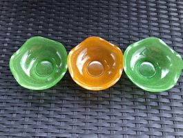3er Set Glasschälchen grün orange