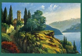 Künstlerkarte Vico Morcote, 1924, gelaufen