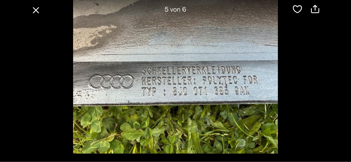Audi Tutti pezzi di ricambio auto: Audi tt 8j speziel original schweller – Usato da Bad Zurzach venduto da tia_h2mv 4