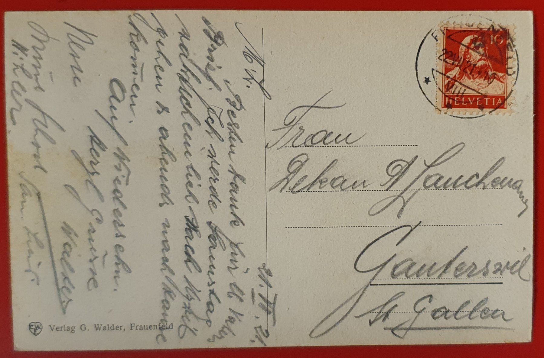 Cartoline postali: Frauenfeld 1921 - Promenade und Spannerquartier – Usato da Kreuzlingen venduto da Rschweiz1 1