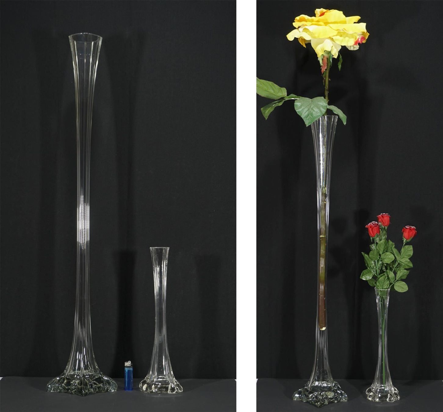Vasen & Gefässe: 99cm und 2 x 40cm elegante Glasvasen – Gebraucht aus Meggen von Brockitare 1