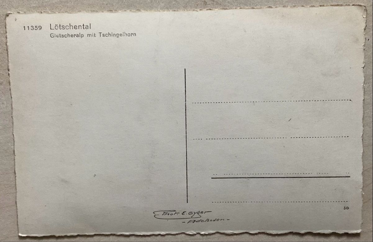 Cartoline postali: Lötschental, Gletscheralpe – Usato da Reinach BL venduto da Linda013 1