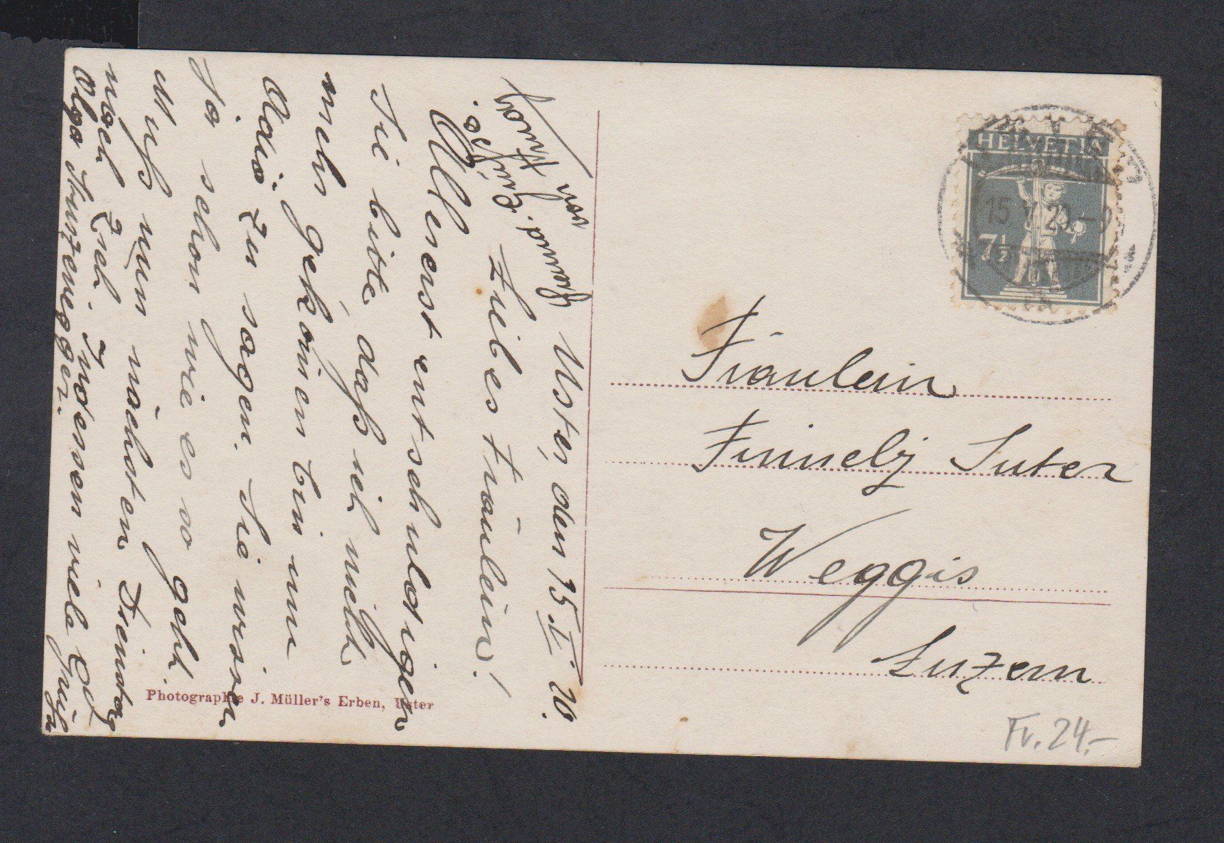 Cartoline postali: Uster  ZH   -   alte Ansichtskarte von 1921 – Usato da Vitznau venduto da Ropaku 1