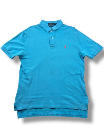 Polo Ralph Lauren Bleu logo brodé rouge Classic Fit - L