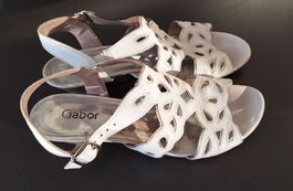 Sandalen Gabor Leder weiss Gr. 40 / 6 1/2