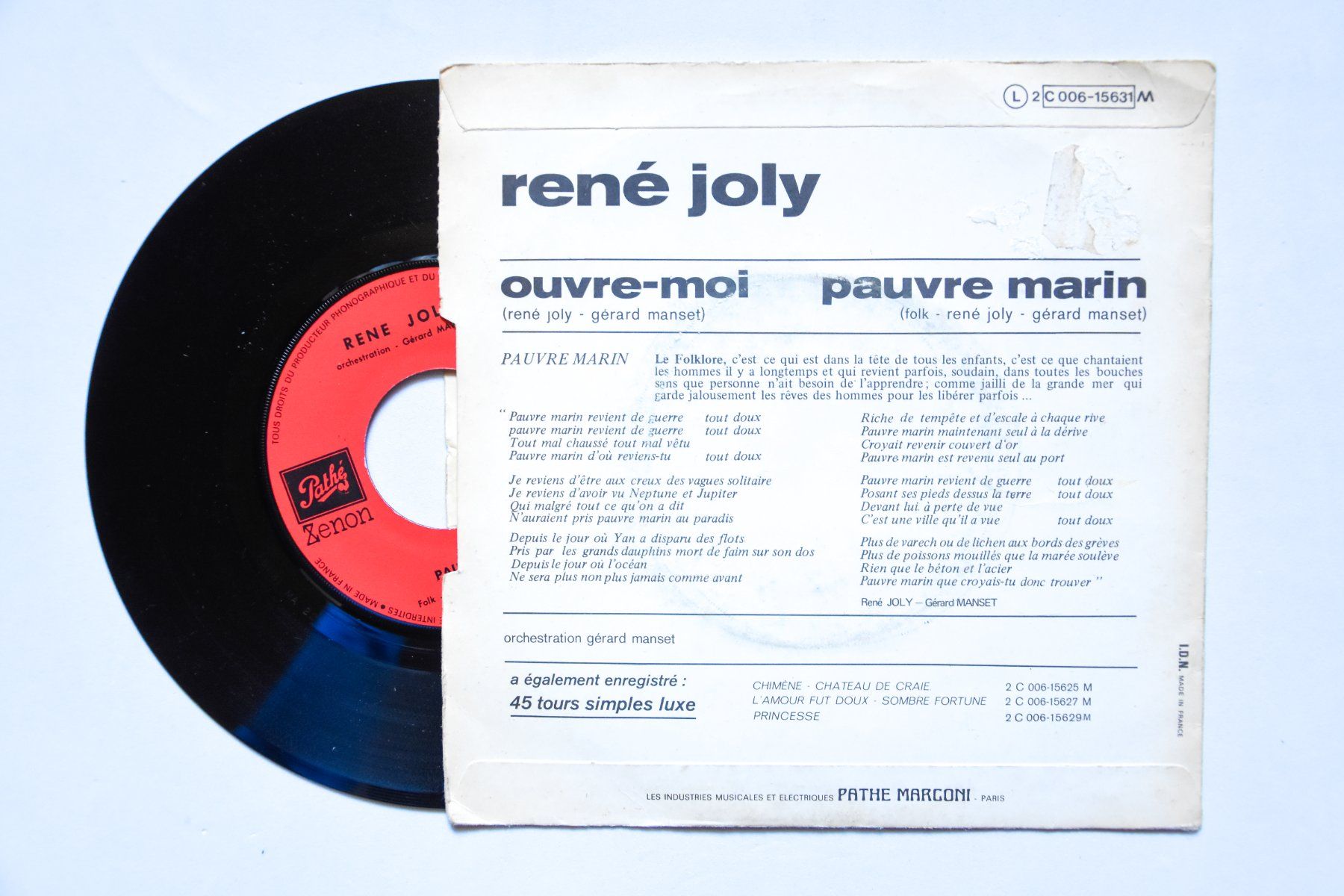 Dischi in vinile: René Joly - Pauvre marin / Ouvre-moi – Usato da Belmont-sur-Yverdon venduto da ag97 1