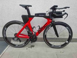 BMC Time Machine TT02 Triathlonrad Grösse M/S Rot Schwarz.