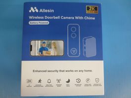 Video Funktürklingel mit Kamera 2K WLAN Kabellos Nachtsicht+